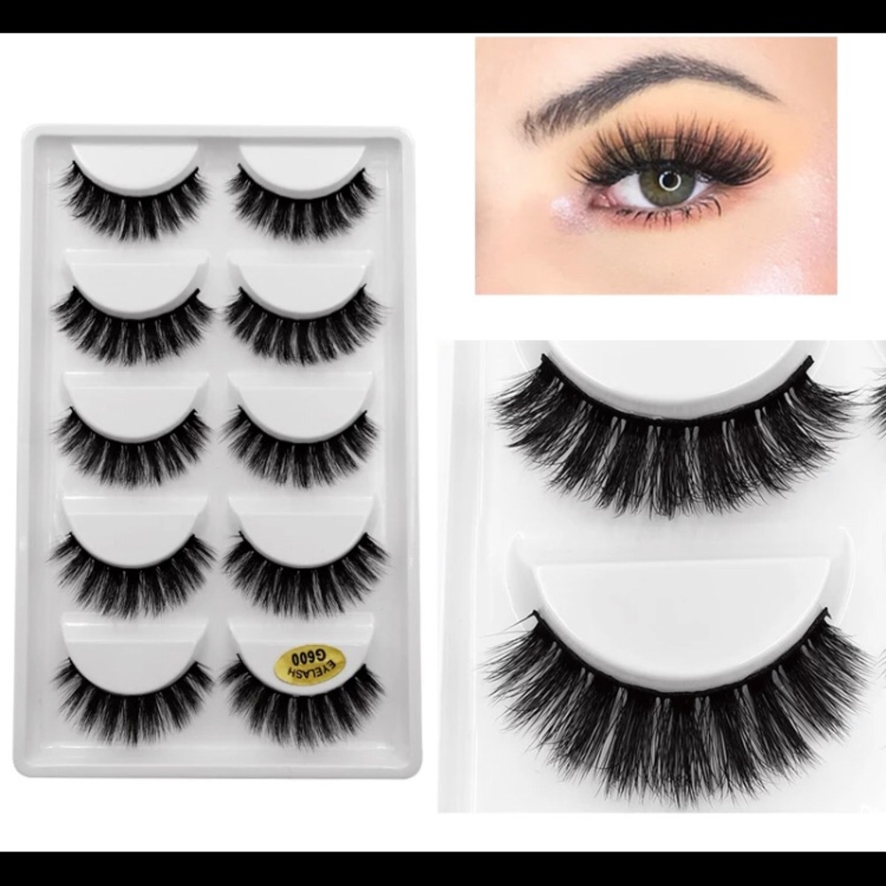 3D real 5 pairs mink lashes
